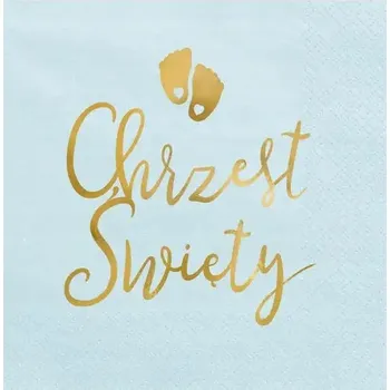 Papírový ubrousek Ubrousky Křest Svatý, 33x33 cm, světle modré - 12 ks