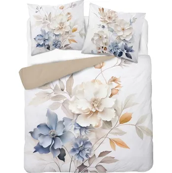 Povlečení DETEXPOL Francouzské povlečení 3D Květy na bílém micro Polyester - mikrovlákno, 220/200, 2x70/80 cm
