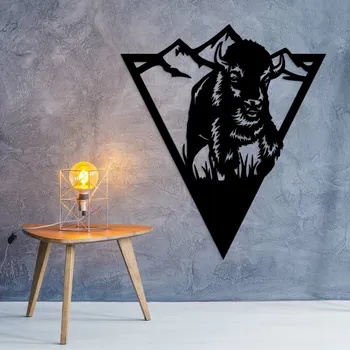 Obraz 3D obraz ze dřeva - Bizon, Černá | DUBLEZ