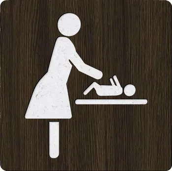 Informační tabulka Dřevěný piktogram na dveře - Přebalovací pult | DUBLEZ