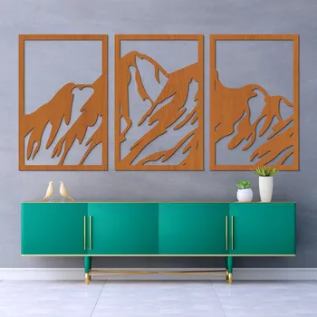 Obraz Vícedílný dřevěný obraz na zeď - Hory, Třešeň | DUBLEZ