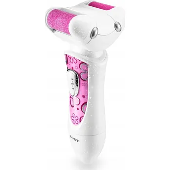 Elektrický Pilník na nohy pemza, bezdrátový, růžový, dvě hlavice