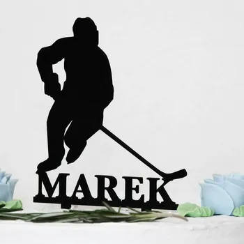 Obraz Dřevěný zápich na dort se jménem - Hokejista | DUBLEZ