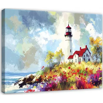 Obraz OBRAZ MAJÁK KRAJINA PŘÍRODA DO LOŽNICE OBÝVÁKU NA PLÁTNĚ 40x30