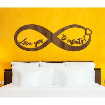 Samolepící dekorace Dřevěný znak nekonečno - Love you, Ořech | DUBLEZ