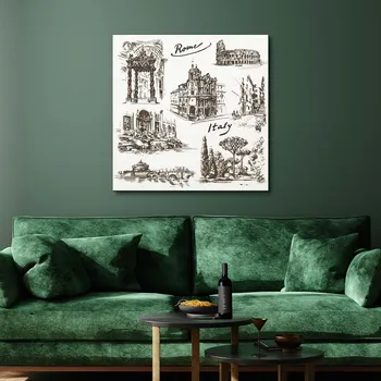 Obraz Gravírovaný obraz na zeď - Řím, Itálie | DUBLEZ