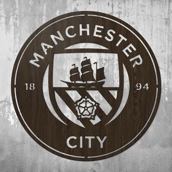 Obraz Dřevěné logo klubu - Manchester City | DUBLEZ