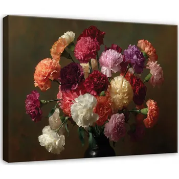 Obraz OBRAZ KVĚTINY NA ČERNÉM POZADÍ ABSTRAKCE DO LOŽNICE OBÝVACÍHO POKOJE NA PLÁTNĚ 60x40