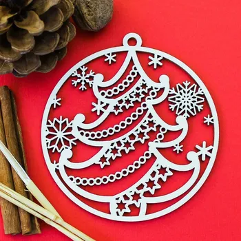 Vánoční dekorace Koule na vánoční stromeček, Topolová překližka | DUBLEZ