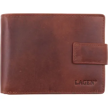 Peněženka Pánská kožená peněženka Lagen Rishi koňakově hnědá