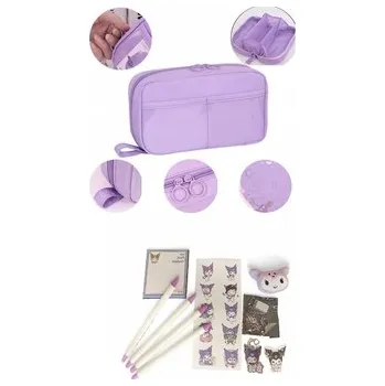 Penál VELKÝ PENÁL KUROMI POUZDRO PRO TEENAGERY ŠKOLNÍ S PŘÍVĚSKY A SAMOLEPKY