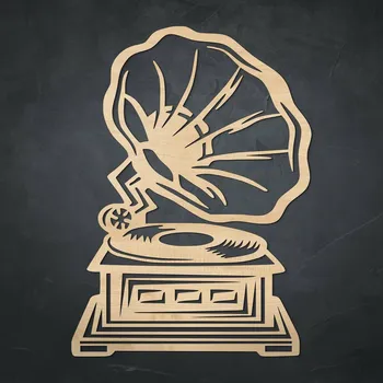 Obraz Dřevěný vintage obraz - Gramofon, Javor | DUBLEZ