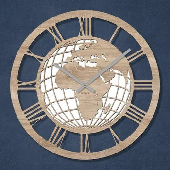 Hodiny Dřevěné hodiny - Mapa světa, Dub Sonoma | DUBLEZ