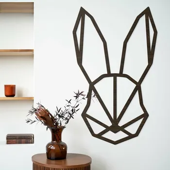 Obraz Dřevěný obraz - Polygonální zajíc, Wenge | DUBLEZ