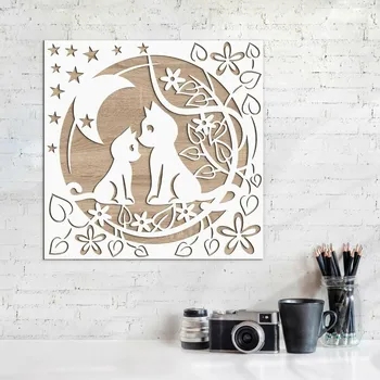 Obraz Dřevěná dekorace do bytu - Kočka | DUBLEZ