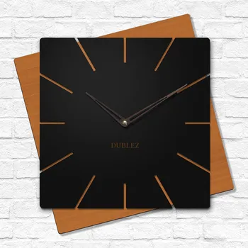 Hodiny Atypické dřevěné hodiny - Diagonála, Třešeň | DUBLEZ