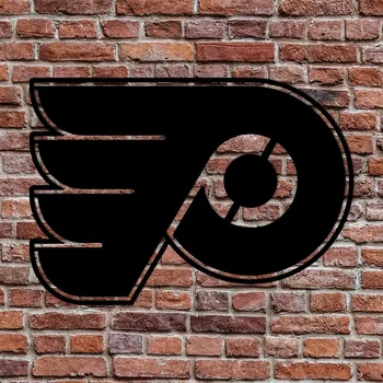 Obraz Dřevěné logo NHL - Philadelphia Flyers, Černá | DUBLEZ