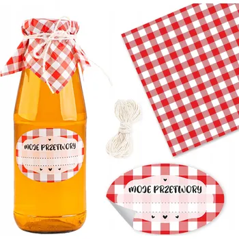 Speciální papír 10x SAMOLEPICÍ ETIKETY NA MED ZAVAŘENINY SKLENICE ŠŤÁVA + VÍČKA UBROUSKY