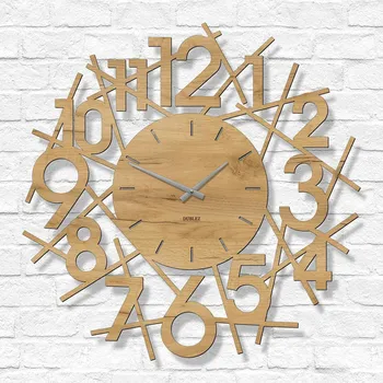 Hodiny Designové hodiny - Vortex, Dub zlatý | DUBLEZ