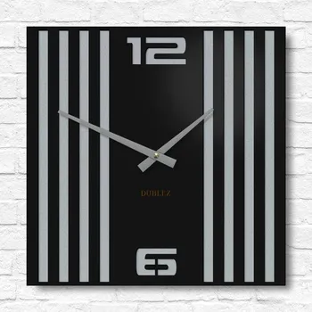 Hodiny 3D hodiny na zeď - Urban Lines, Stříbrná | DUBLEZ