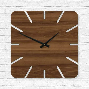 Hodiny Nástěnné hodiny do kuchyně - Quadra, Ořech | DUBLEZ
