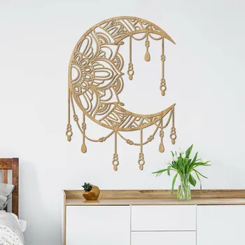 Lapač snů Velký lapač snů na zeď - Mandala Moon, Dub zlatý | DUBLEZ