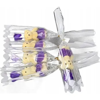 umělá květina Umělá růže s plyšovým medvídkem jako Dárek k různým příležitostem, fialová