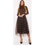 ItModa Kostkovaná sukně hnědá Velikost: UNI