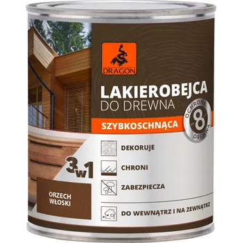 barva a nátěr na dřevo Vodou ředitelná lazura Dragon 0,7 l ořech