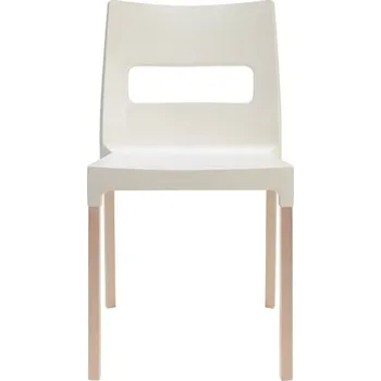 Jídelní židle SCAB Plastová židle Natural MAXI DIVA lněná + buk bělený 2816