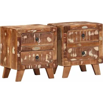 Noční stolek vidaXL Noční stolky 2 ks 40x32x46 cm masivní recyklované dřevo [4104514]