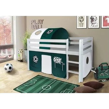 Dětská postel Světmimi Vyvýšená postel BÍLÁ fotbal Věžička: NE, Tunel: NE