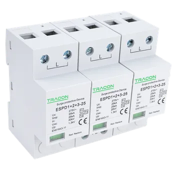 Přepěťová ochrana Tracon ESPD1+2+3-25-3P Svodič přepětí AC, typ T1+T2+T3,neodnímatelný modul (Tracon ESPD1+2+3-25-3P)