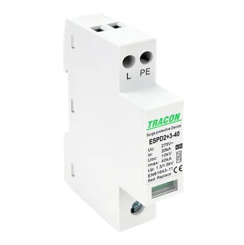 Přepěťová ochrana Tracon ESPD2+3-40-1+1P Svodič přepětí AC, typ T2+T3neodnímatelný modul (Tracon ESPD2+3-40-1+1P)