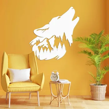 Obraz Dřevěná 3D samolepka - Vlk samotář, Bílá | DUBLEZ