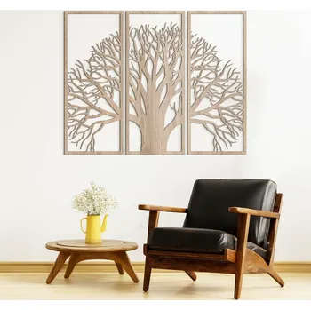 Obraz Vícedílný obraz na stěnu - Strom ze dřeva, Dub Sonoma | DUBLEZ