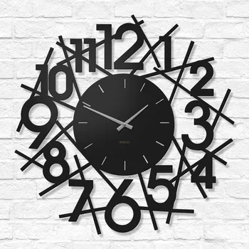 Hodiny Designové hodiny - Vortex, Černá | DUBLEZ