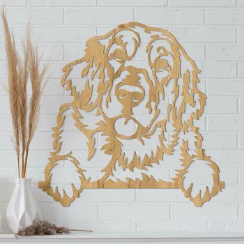 Obraz Dřevěná samolepka psa - Zlatý retrívr, Dub zlatý | DUBLEZ