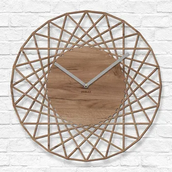 Hodiny Designové hodiny na zeď - Geometra, Dub tabákový | DUBLEZ