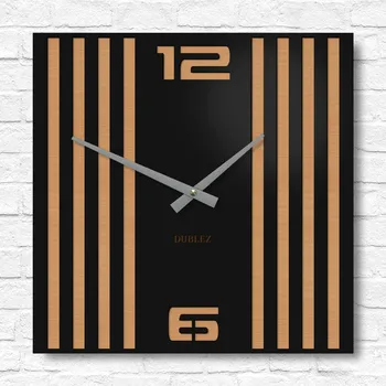 Hodiny 3D hodiny na zeď - Urban Lines, Buk | DUBLEZ