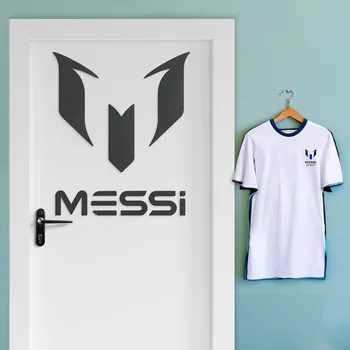 Obraz Dřevěné logo fotbalisty - Messi, Antracitově-šedá | DUBLEZ