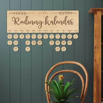 Obraz Rodinný kalendář ze dřeva, Javor | DUBLEZ