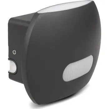 Nástěnné svítidlo nástěnné led svítidlo s pir čidlem 20 w 1600 lm ip65 4000 k šedé