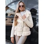 Krémová dámská koženková bunda s kožíškem TY5275 Velikost: L
