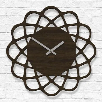 Hodiny Dřevěné kuchyňské hodiny na zeď - Spin, Wenge | DUBLEZ