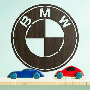 Obraz Dřevěné logo značky auta - BMW | DUBLEZ