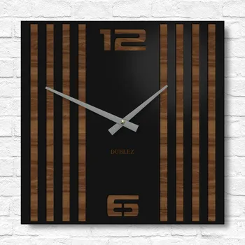 Hodiny 3D hodiny na zeď - Urban Lines, Ořech | DUBLEZ