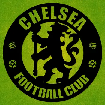 Obraz Dřevěné logo na zeď - Chelsea FC, Černá | DUBLEZ