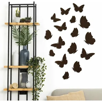 Obraz Dřevěná nálepka - Motýli na stěnu 8 ks | DUBLEZ