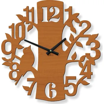 Hodiny Dětské hodiny na zeď - Ptáček, Třešeň | DUBLEZ